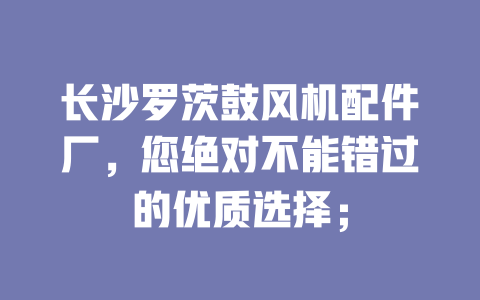 長沙羅茨鼓風機配件廠，您絕對不能錯過的優(yōu)質(zhì)選擇； 一
