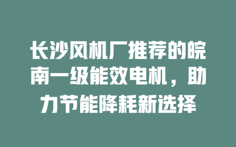 長沙風(fēng)機(jī)廠推薦的皖南一級能效電機(jī)，助力節(jié)能降耗新選擇 一