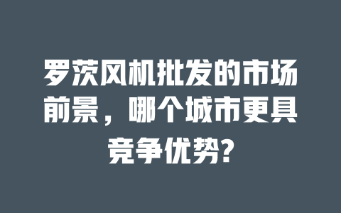 羅茨風(fēng)機(jī)批發(fā)的市場(chǎng)前景，哪個(gè)城市更具競(jìng)爭(zhēng)優(yōu)勢(shì)? 一